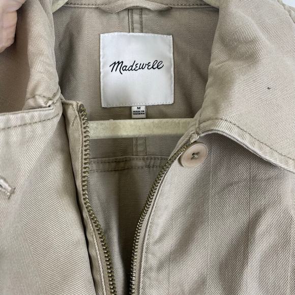 Madewell Women’s Tan Cropped Cargo Jacket with a pockets Zip Up LIKE NEW size M - Picture 6 of 8